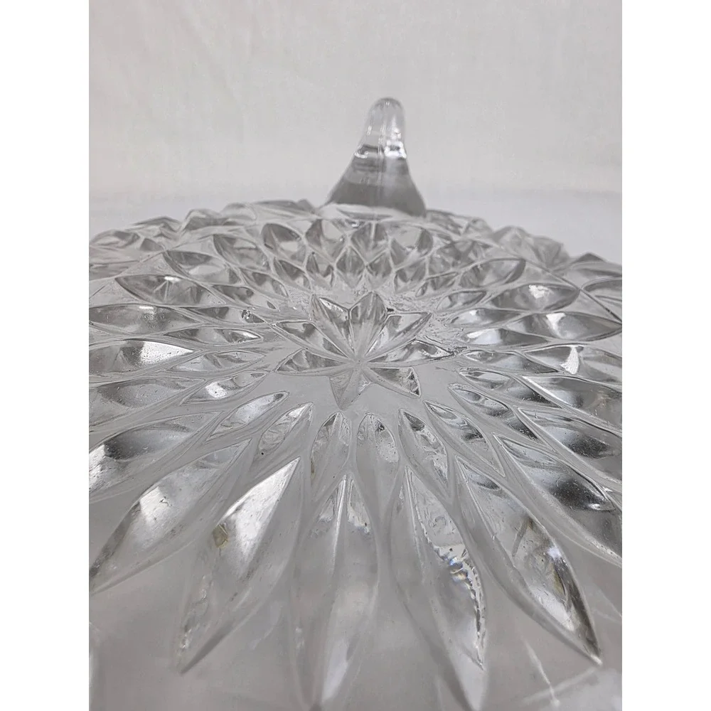 Handcrafted Italian Crystal Bowl 30% PbO Lead Glass Floral Footed‎ Sawtooth Rim